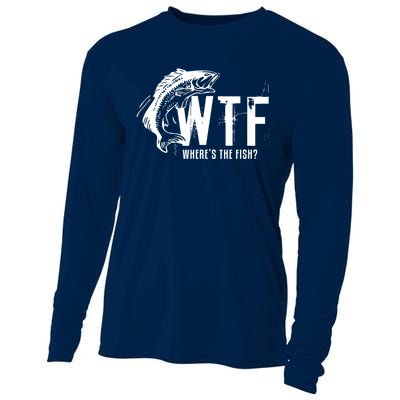 WTF Where's The Fish Men's Funny Fishing Cooling Performance Long Sleeve Crew