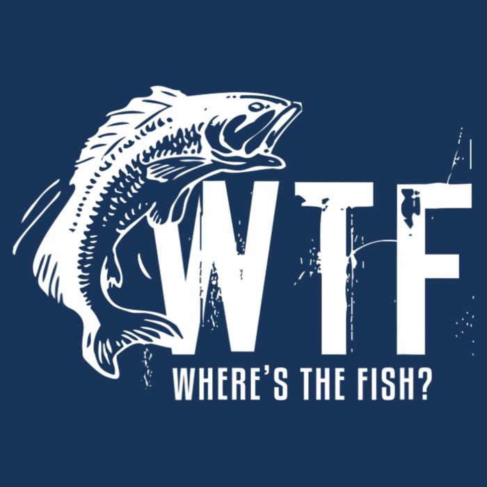 WTF Where's The Fish Men's Funny Fishing Youth Performance Sprint T-Shirt