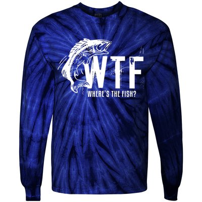WTF Where's The Fish Men's Funny Fishing Tie-Dye Long Sleeve Shirt
