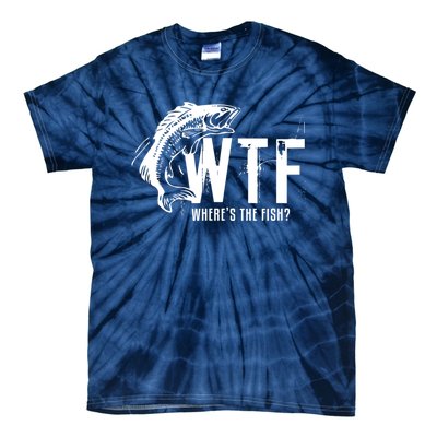 WTF Where's The Fish Men's Funny Fishing Tie-Dye T-Shirt