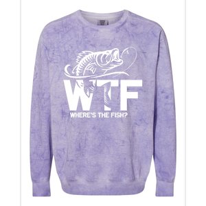 Wtf WhereS The Fish Funny Fishing Lover Gift Meaningful Gift Colorblast Crewneck Sweatshirt