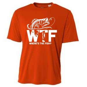 Wtf WhereS The Fish Funny Fishing Lover Gift Meaningful Gift Cooling Performance Crew T-Shirt