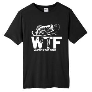 Wtf WhereS The Fish Funny Fishing Lover Gift Meaningful Gift Tall Fusion ChromaSoft Performance T-Shirt