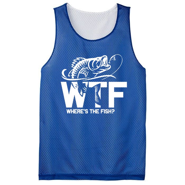 Wtf WhereS The Fish Funny Fishing Lover Gift Meaningful Gift Mesh Reversible Basketball Jersey Tank