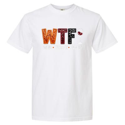 Wtf Wine Turkey Family Funny Thanksgiving Gift Garment-Dyed Heavyweight T-Shirt