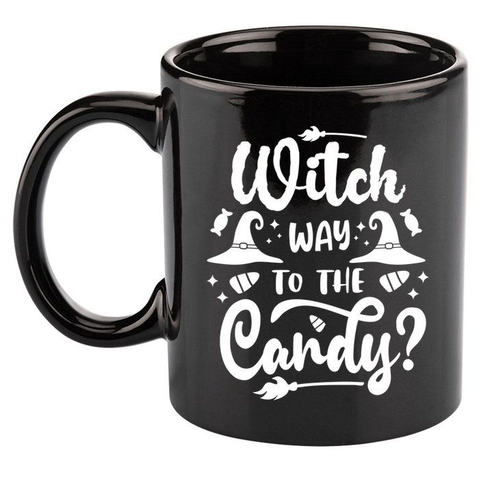 Witch Way To The Candy Cute Halloween 11oz C Handle Ceramic Mug