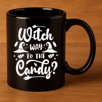 Witch Way To The Candy Cute Halloween 11oz C Handle Ceramic Mug