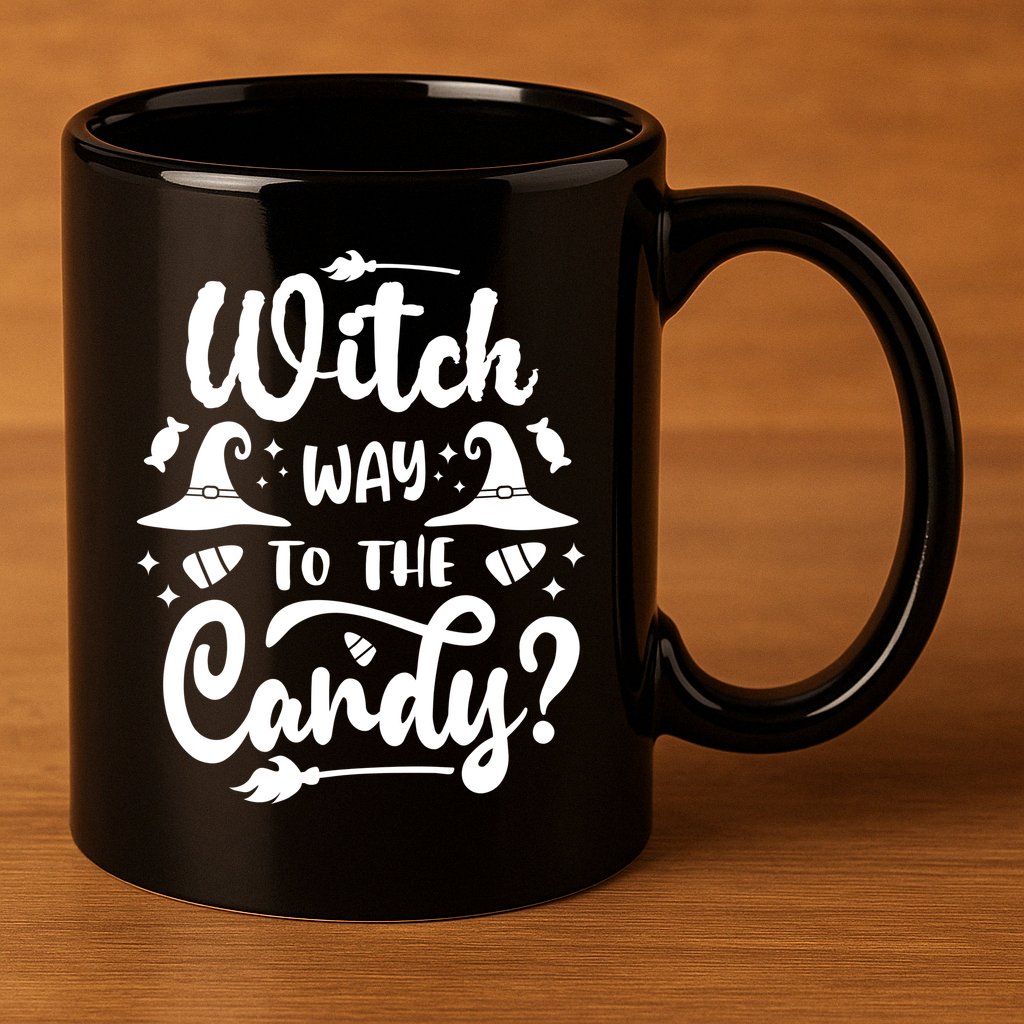 Witch Way To The Candy Cute Halloween 11oz C Handle Ceramic Mug