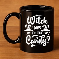 Witch Way To The Candy Cute Halloween 11oz C Handle Ceramic Mug