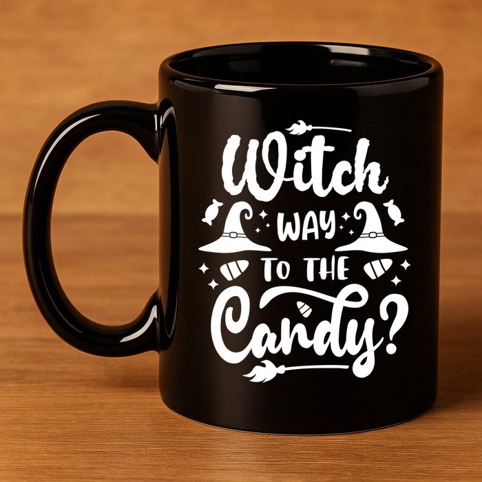 Witch Way To The Candy Cute Halloween 11oz C Handle Ceramic Mug