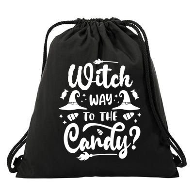 Witch Way To The Candy Cute Halloween Drawstring Bag