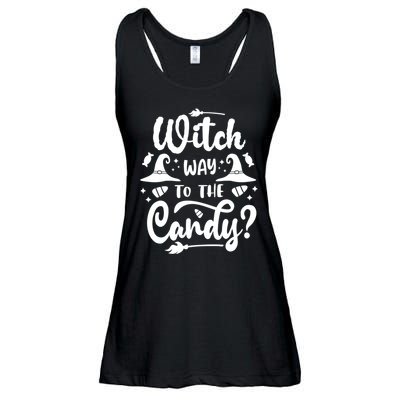 Witch Way To The Candy Cute Halloween Ladies Essential Flowy Tank