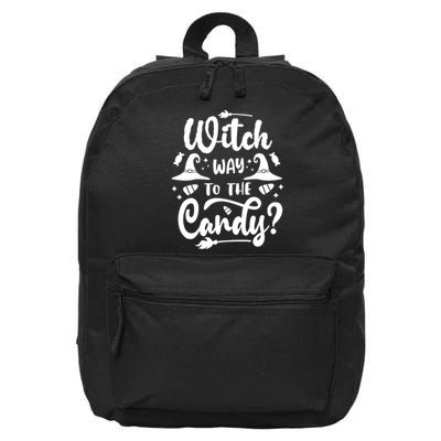 Witch Way To The Candy Cute Halloween 16 in Basic Backpack