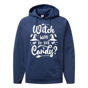 Witch Way To The Candy Cute Halloween Performance Fleece Hoodie