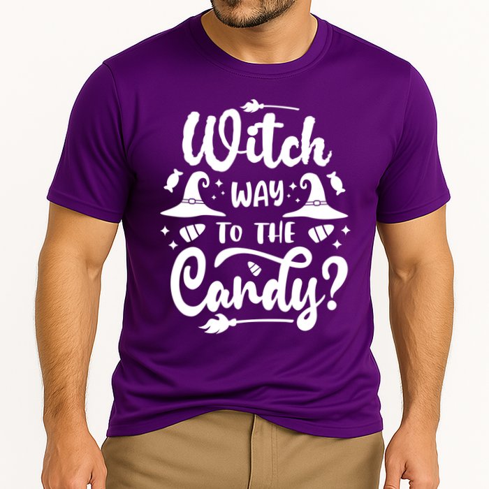 Witch Way To The Candy Cute Halloween Cooling Performance Crew T-Shirt