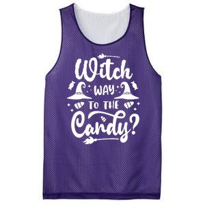 Witch Way To The Candy Cute Halloween Mesh Reversible Basketball Jersey Tank