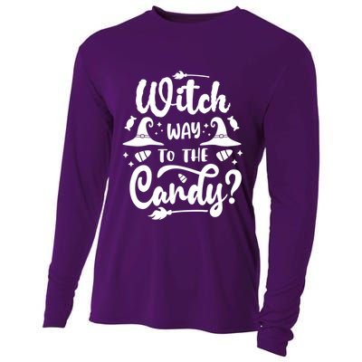Witch Way To The Candy Cute Halloween Cooling Performance Long Sleeve Crew