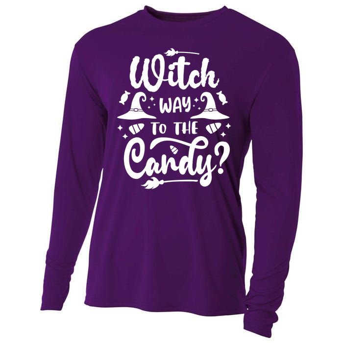 Witch Way To The Candy Cute Halloween Cooling Performance Long Sleeve Crew