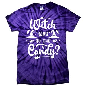 Witch Way To The Candy Cute Halloween Tie-Dye T-Shirt