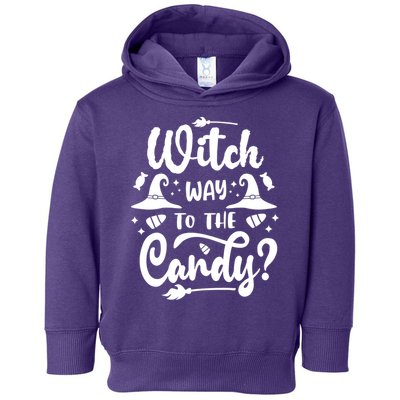 Witch Way To The Candy Cute Halloween Toddler Hoodie