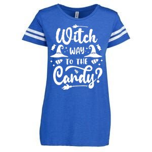 Witch Way To The Candy Cute Halloween Enza Ladies Jersey Football T-Shirt