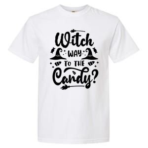 Witch Way To The Candy Cute Halloween Garment-Dyed Heavyweight T-Shirt