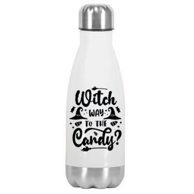 Witch Way To The Candy Cute Halloween Stainless Steel Insulated Water Bottle