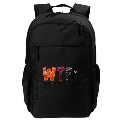 Wtf Wine Turkey Family Gift Daily Commute Backpack