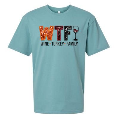 Wtf Wine Turkey Family Gift Sueded Cloud Jersey T-Shirt