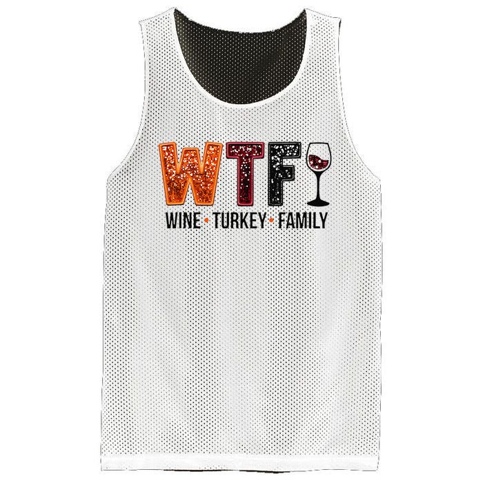 Wtf Wine Turkey Family Gift Mesh Reversible Basketball Jersey Tank