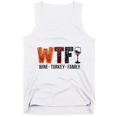 Wtf Wine Turkey Family Gift Tank Top