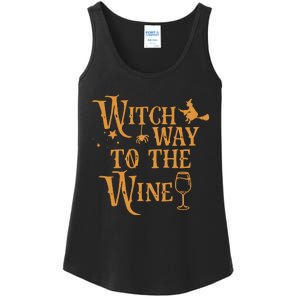 Witch Way To The Wine Halloween Witch Wizard Ladies Essential Tank