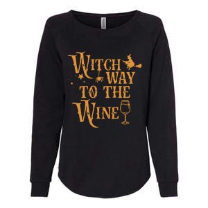 Witch Way To The Wine Halloween Witch Wizard Womens California Wash Sweatshirt