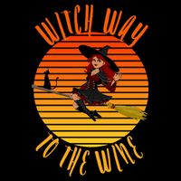 Witch Way To The Wine, Funny Wine Halloween Witch Wine Flexfit Unipanel Trucker Cap