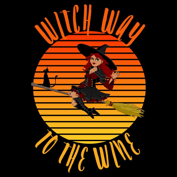 Witch Way To The Wine, Funny Wine Halloween Witch Wine Flexfit Unipanel Trucker Cap