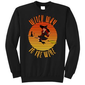 Witch Way To The Wine, Funny Wine Halloween Witch Wine Sweatshirt