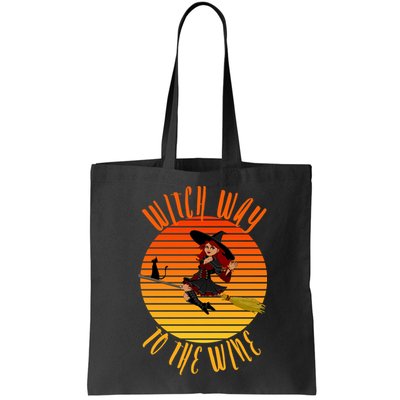 Witch Way To The Wine, Funny Wine Halloween Witch Wine Bag