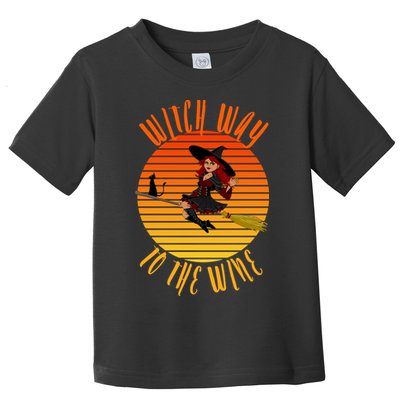 Witch Way To The Wine, Funny Wine Halloween Witch Wine Toddler T-Shirt