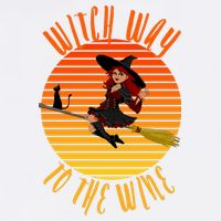 Witch Way To The Wine, Funny Wine Halloween Witch Wine Garment-Dyed Sweatshirt