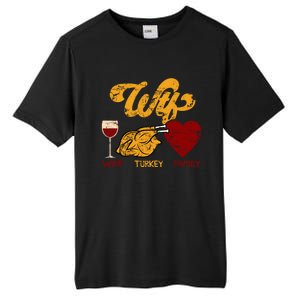 Wtf Wine Turkey Family Funny Thanksgiving Dinner Turkey Day Gift Tall Fusion ChromaSoft Performance T-Shirt