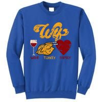 Wtf Wine Turkey Family Funny Thanksgiving Dinner Turkey Day Gift Tall Sweatshirt