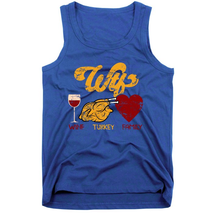 Wtf Wine Turkey Family Funny Thanksgiving Dinner Turkey Day Gift Tank Top