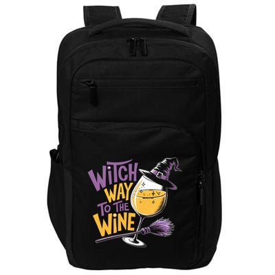 Witch Way To The Wine Funny Halloween Costume Funny Salem Witch Costume Impact Tech Backpack