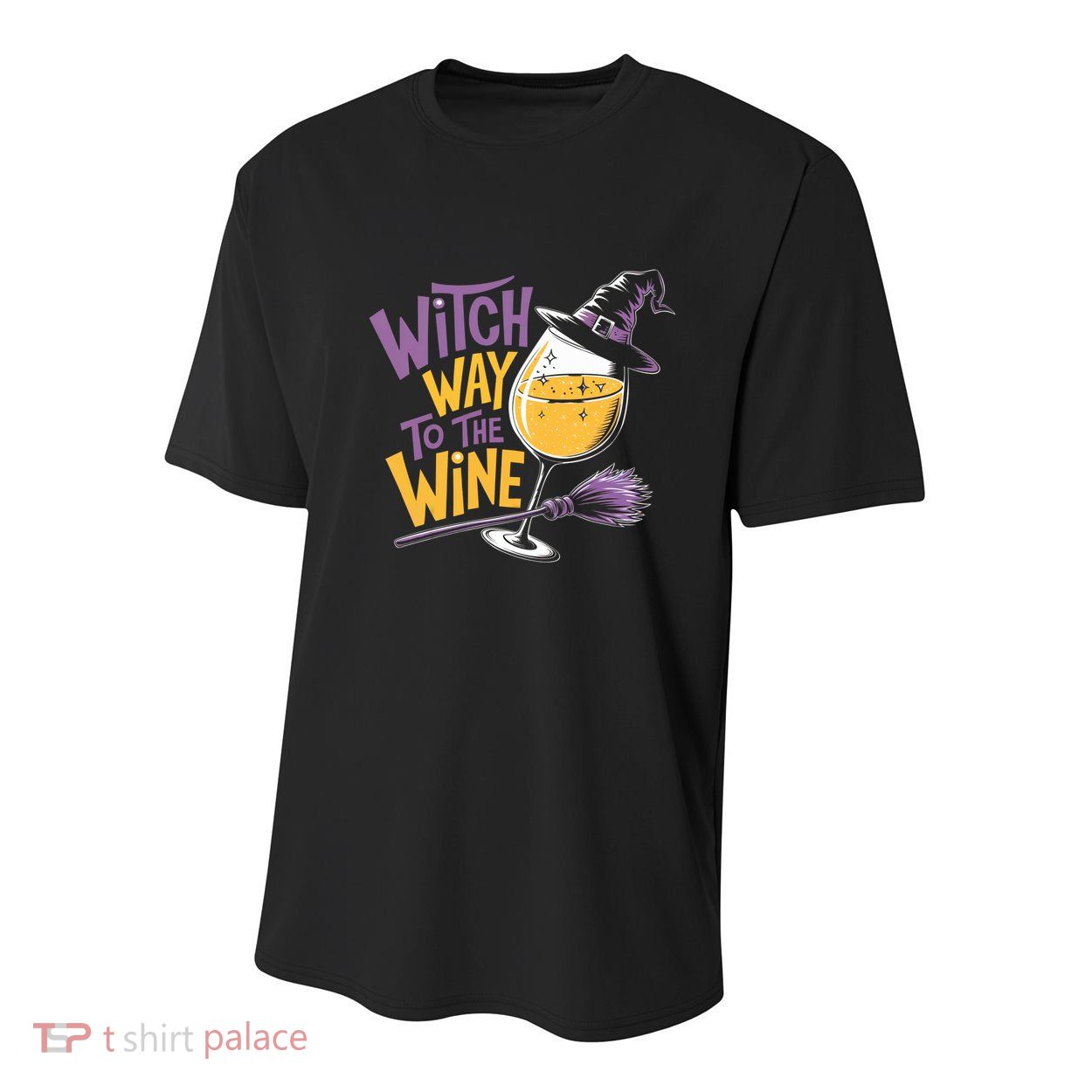 Witch Way To The Wine Funny Halloween Costume Funny Salem Witch Costume Youth Performance Sprint T-Shirt
