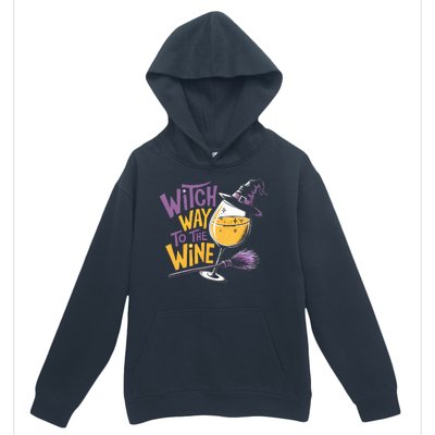 Witch Way To The Wine Funny Halloween Costume Funny Salem Witch Costume Urban Pullover Hoodie