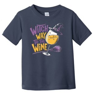 Witch Way To The Wine Funny Halloween Costume Funny Salem Witch Costume Toddler T-Shirt