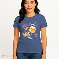 Witch Way To The Wine Funny Halloween Costume Funny Salem Witch Costume Womens T-Shirt