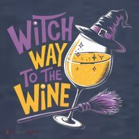 Witch Way To The Wine Funny Halloween Costume Funny Salem Witch Costume Womens T-Shirt