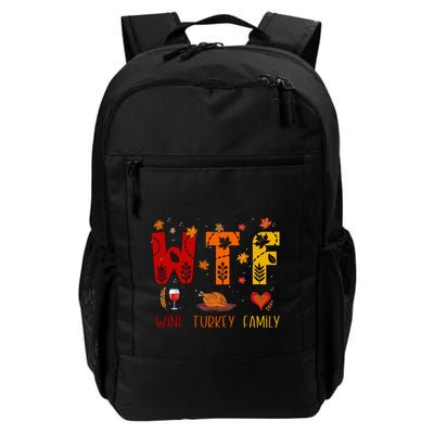 Wtf Wine Turkey Family Funny Thanksgiving Gift Backpack
