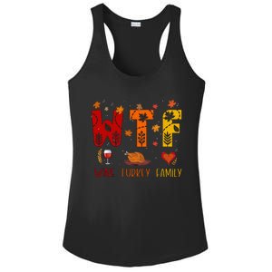 Wtf Wine Turkey Family Funny Thanksgiving Gift Ladies PosiCharge Competitor Racerback Tank